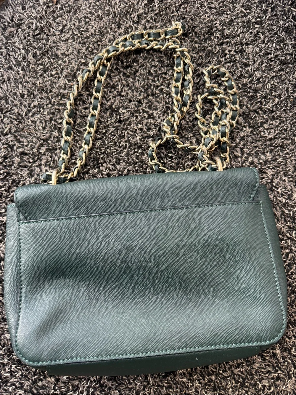 Tory Burch Dark Green Chain-Shoulder Crossbody